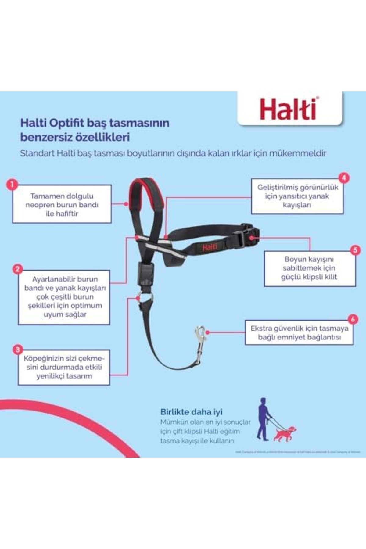 قلاده پوزه‌ای سگ ییلدیزان Yıldızan Halti Optifit، سایز بزرگ، مشکی 1053162