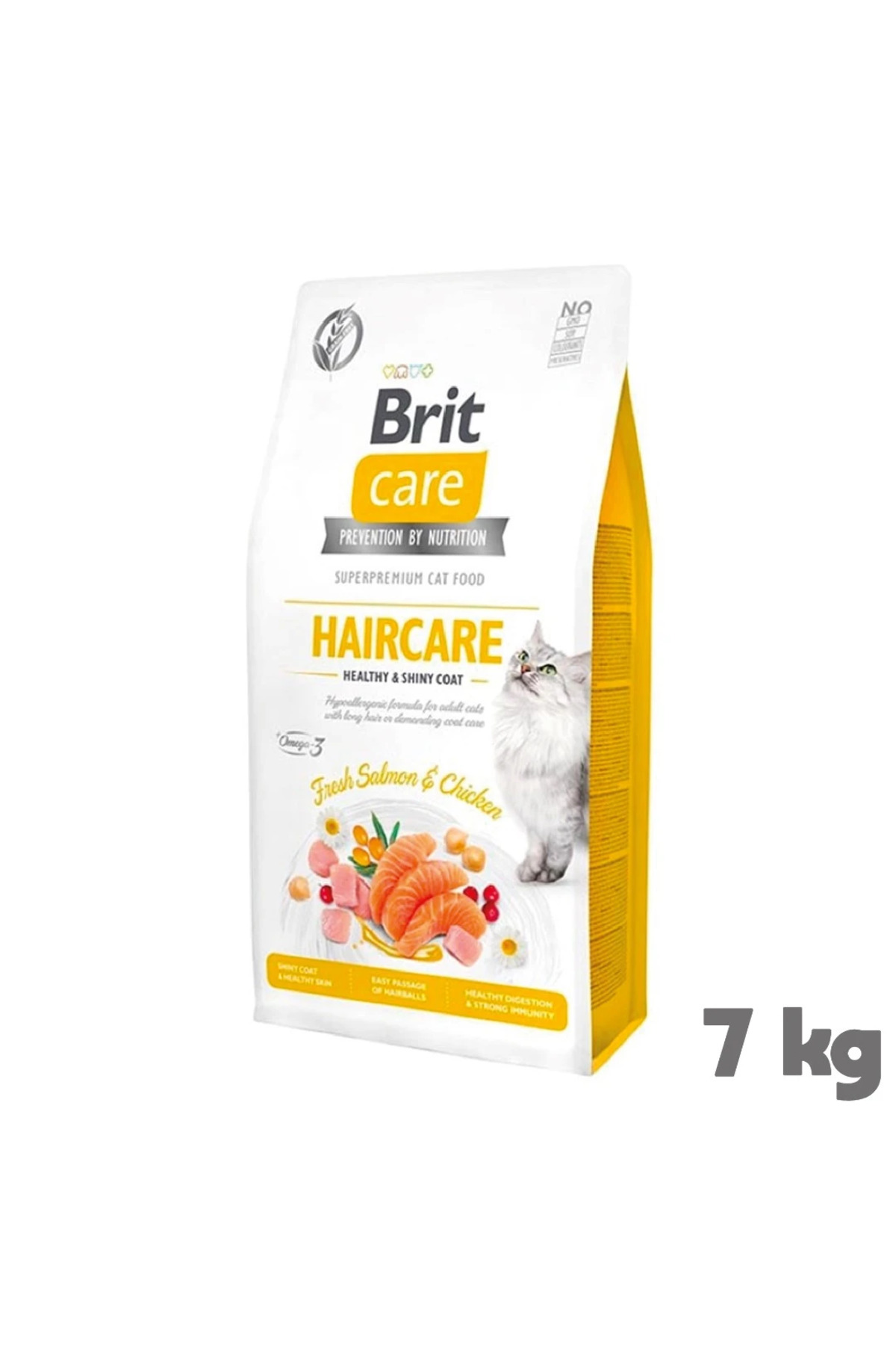 غذای خشک گربه بالغ بریت Brit Care Haircare Hypo-Allergenic، بدون غلات، ۷ کیلوگرم