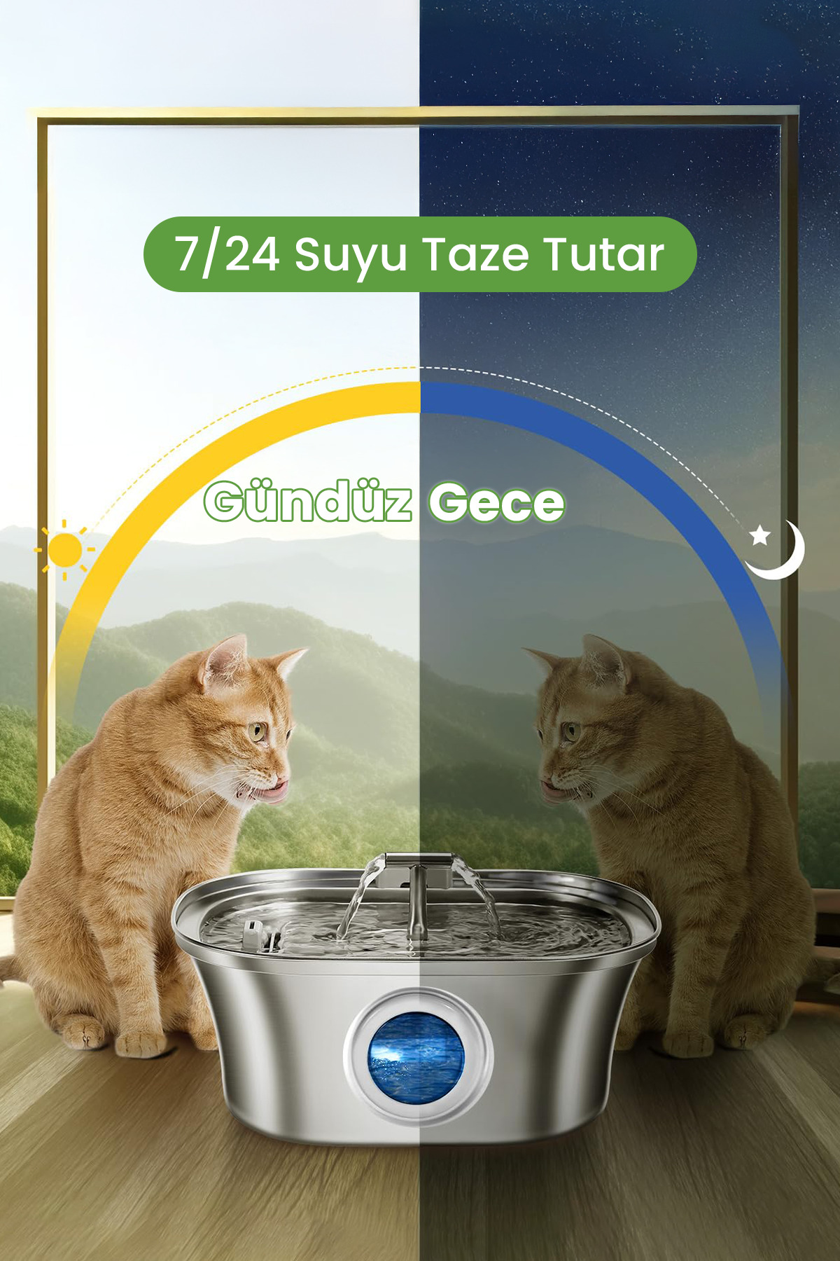 آب‌خوری فواره‌ای اتوماتیک دوگانه الکترون Electron، ۳٫۲ لیتری برای سگ و گربه 3.2 L