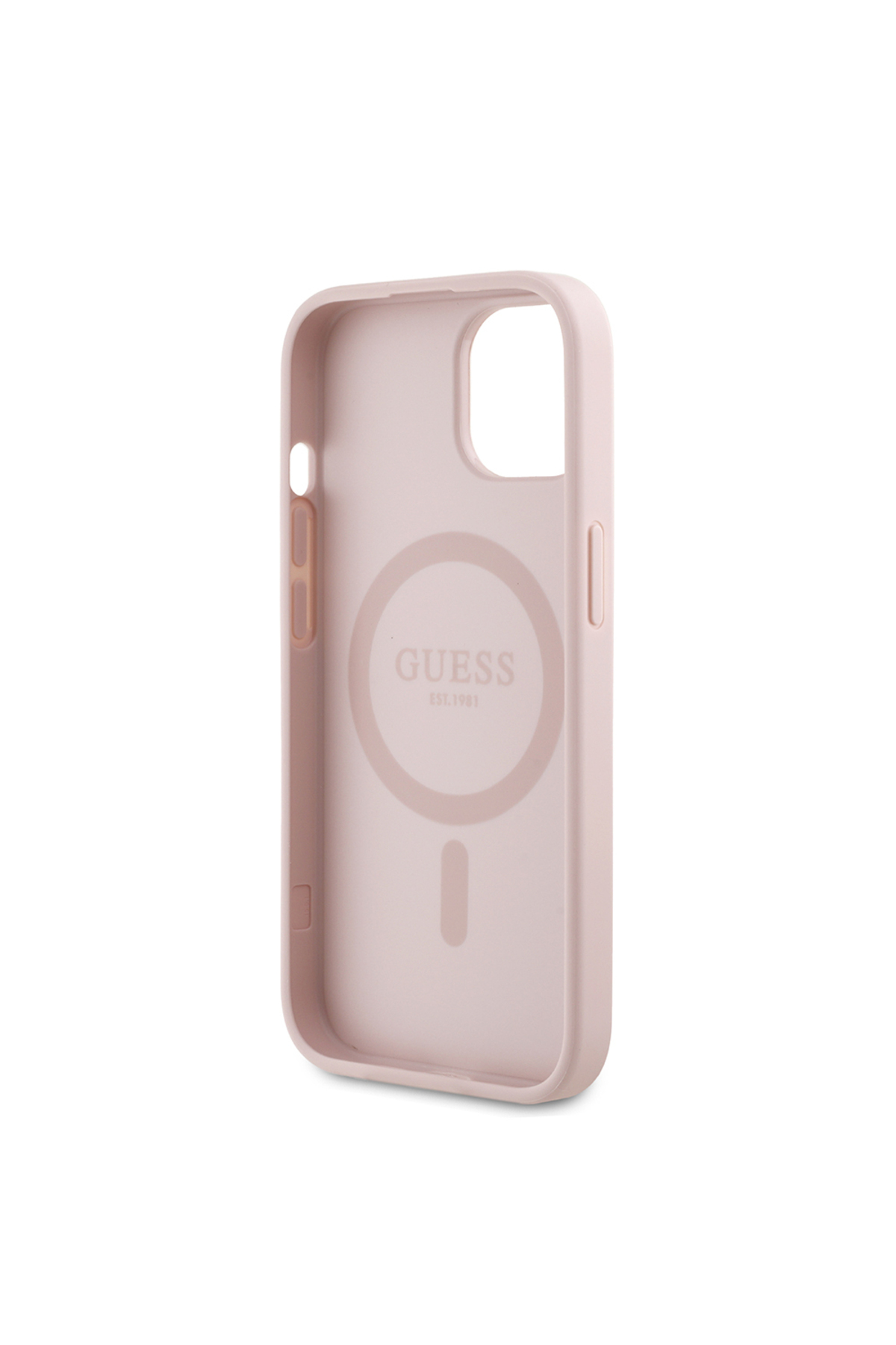 کاور و قاب جلد لوگوی متنی فلزی طرح گل ویژه دارای مجوز M SAFE GUESS COMPATIBLE IPHONE 15 اورجینال Guess