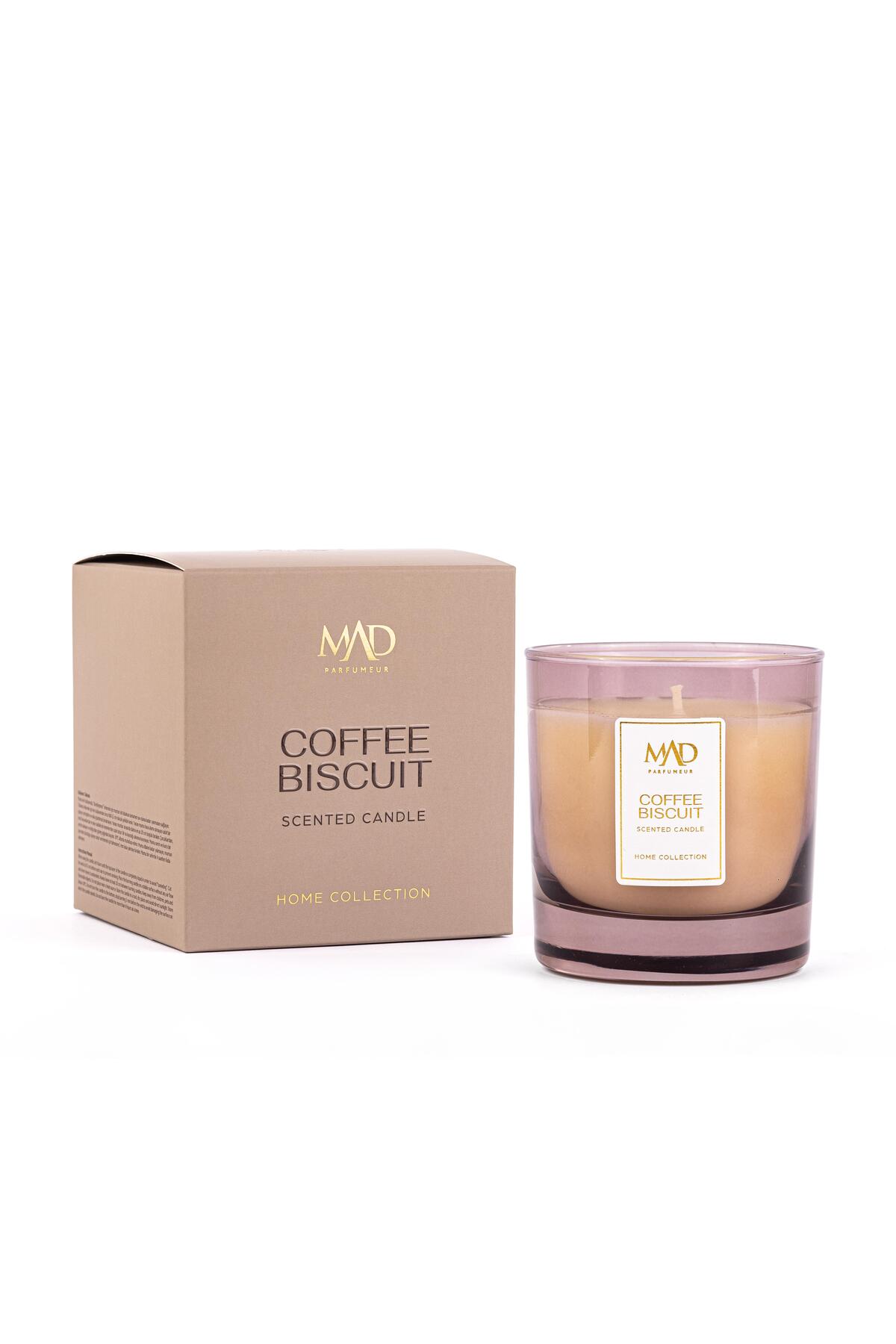 شمع و چراغ بیسکویت قهوه دیوانه 200 شیشه ای معطر Mad Parfüm