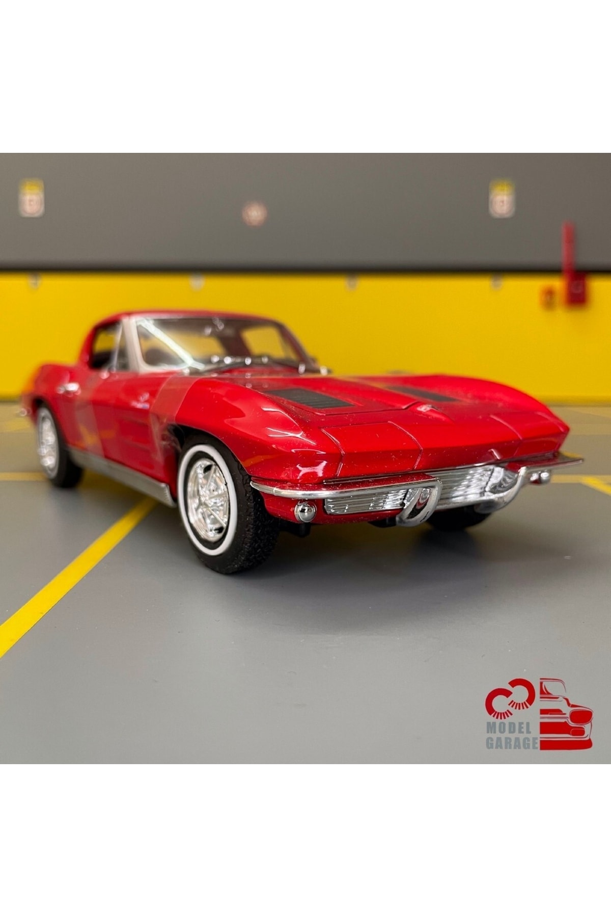 مدل خودرو شورلت کوروت 1963 1 24 مقیاس C&amp;C گاراژ ماشین فلزی دیکست اورجینال WELLY