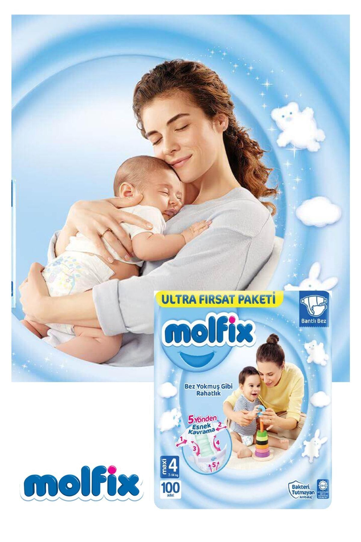 پوشک بچه کودک فوق العاده فرصت بسته اورجینال Molfix