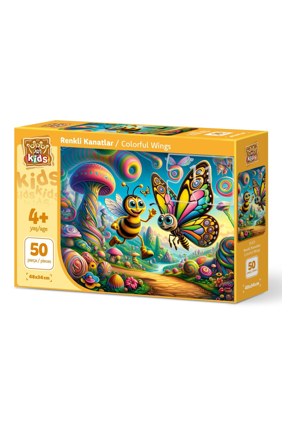 پازل ها و یاپبوزهای کودک دخترانه پسرانه بچگانه ART CHILD COLORFUL WINGS 50 قطعه اورجینال ارت Art Puzzle