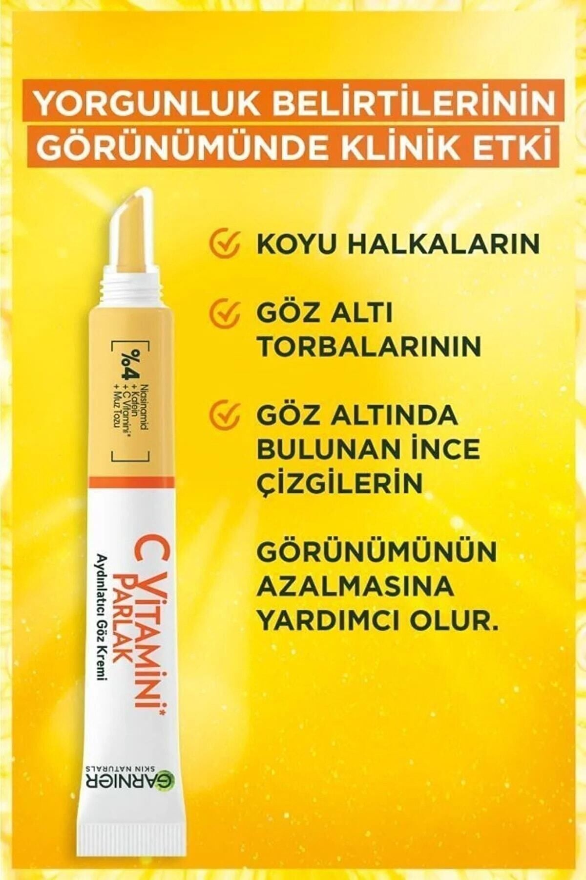 Garnier کرم چشم برابر کننده و روشن کننده تن سرمایه ویتامین C 15 میلی لیتر
