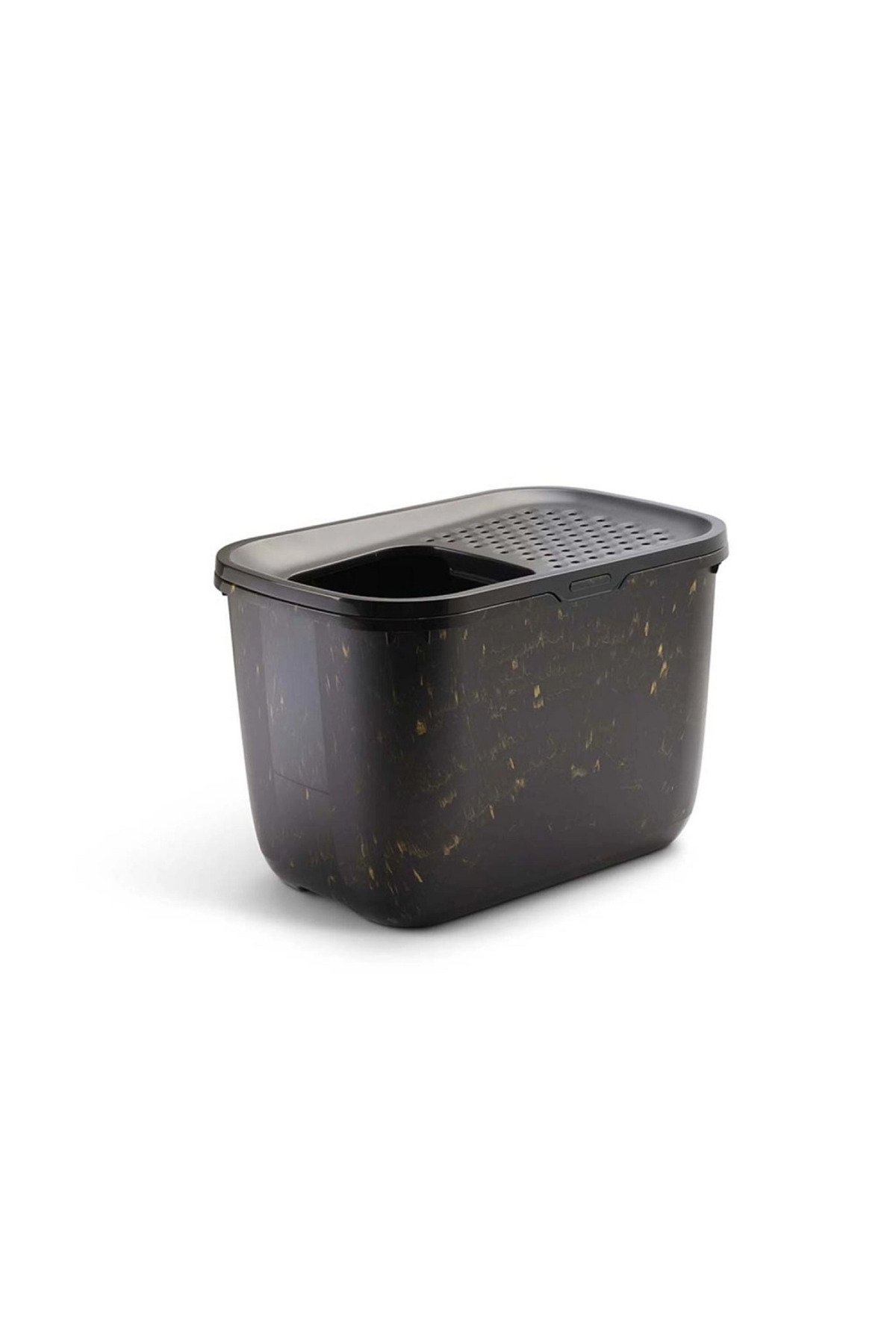 توالت سرپوشیده گربه با ورودی از بالا ساویک Savic Hop In Marble، طرح مرمر مشکی و طلایی، مدل ASLA8103-BMBG مشکی و طلایی مرمری