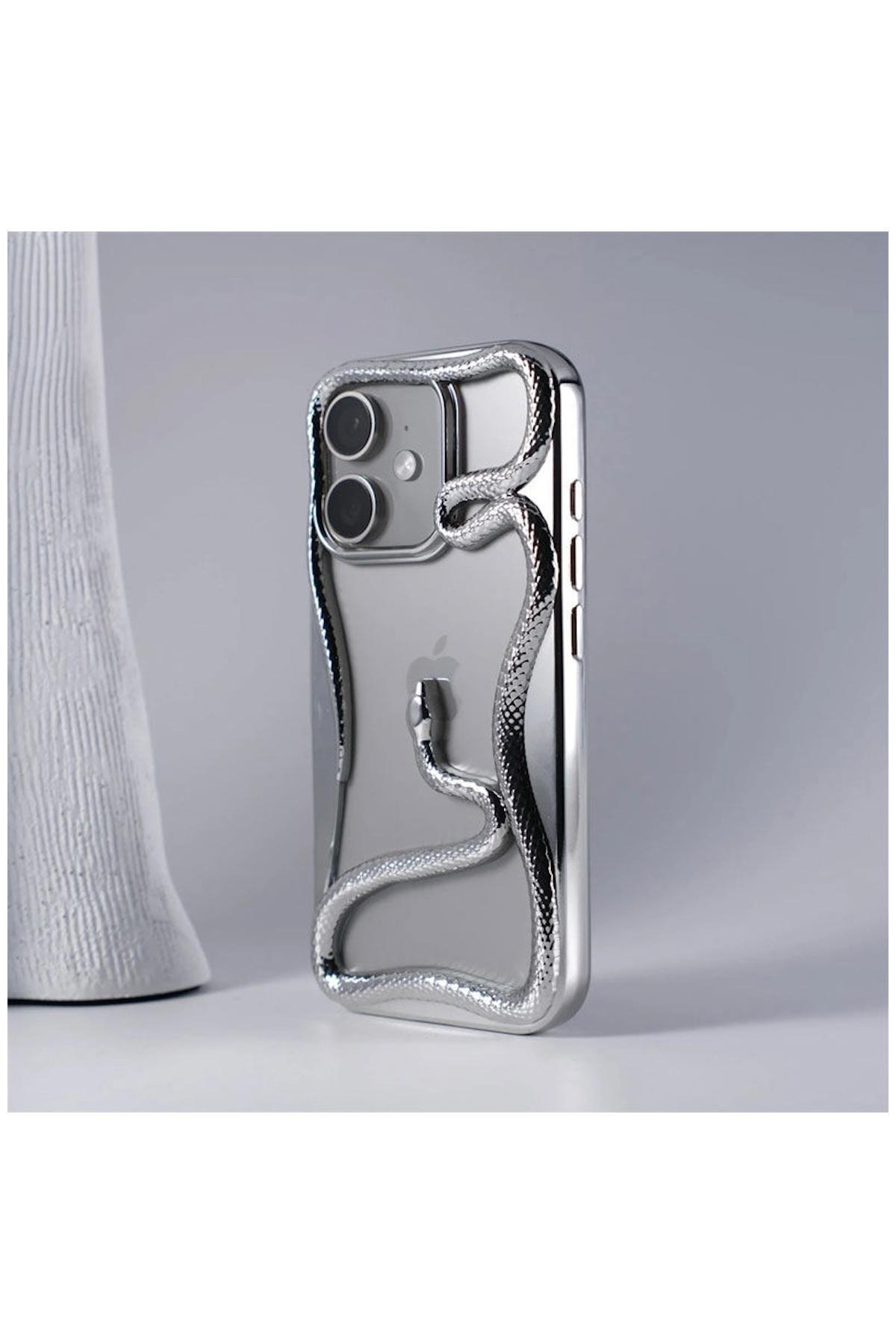 کاور و قاب APPLE IPHONE 12 CASE ZEBANA 3D SNAKE SILICONE GRAY اورجینال Zebana