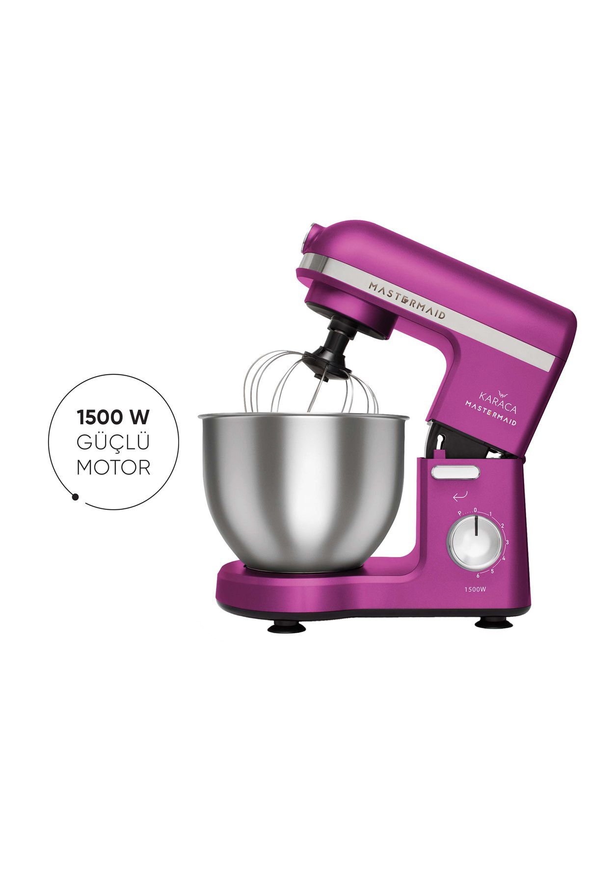 میکسر و ست استند سرآشپز MASTERMAID FUSHIA LOVE 1500W 5 LT اورجینال Karaca