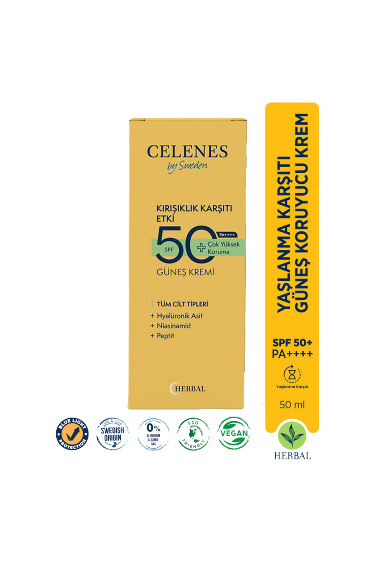 کرم ضد آفتاب صورت توسط پیری گیاهی سوئد 50 SPF ML Celenes by Sweden