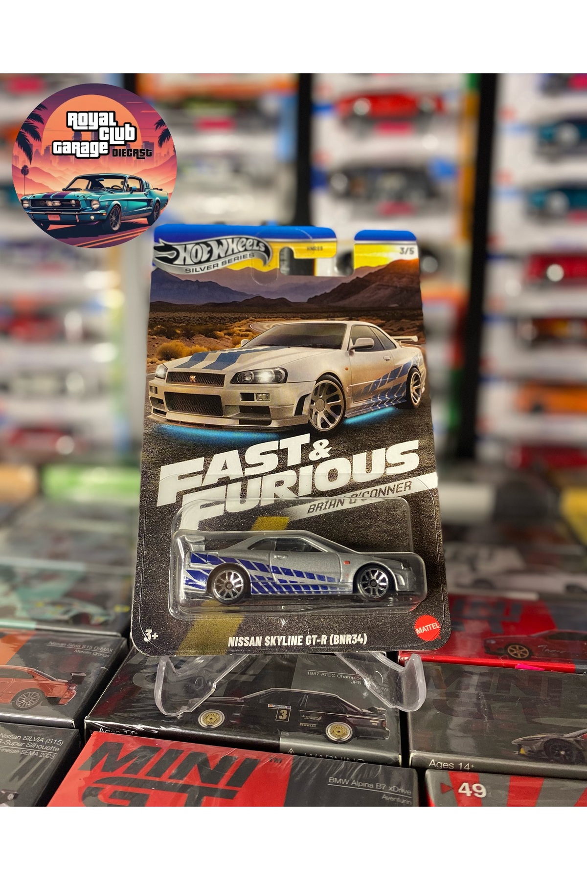 ماشین اسباب بازی NISSAN SKYLINE GT R BNR34 BRIAN O'CONNER FAST AND FURIOUS 1 64 سری نقره ای از ترکیه HOT WHEELS
