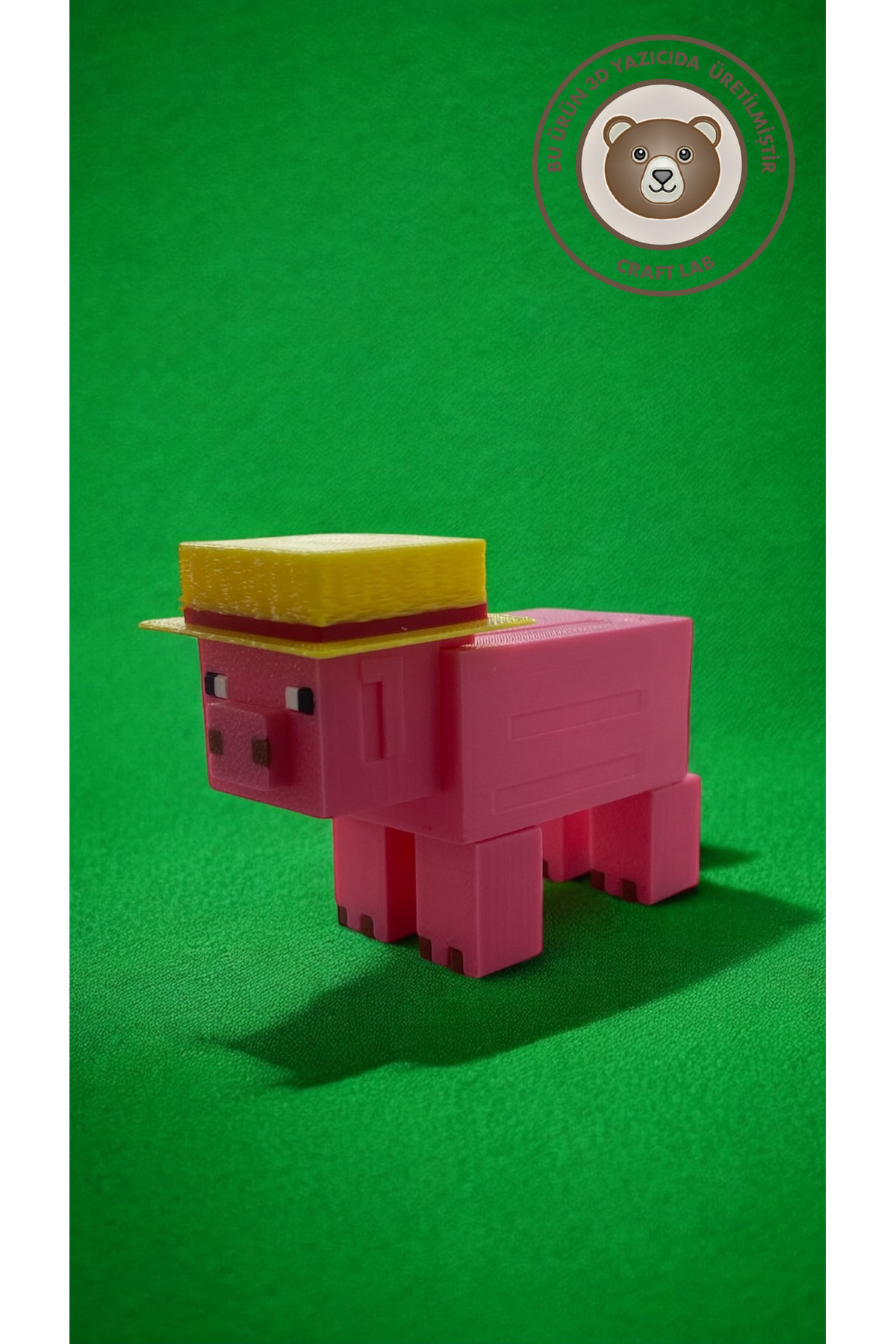 اسباب بازی های فیگور شخصیت ماین کرافت با موضوع ماینینگ و کاردستی PIXEL BLOCK PIG FIGUR STILL MINECRAFT 7X5 سانتی متر craftlab