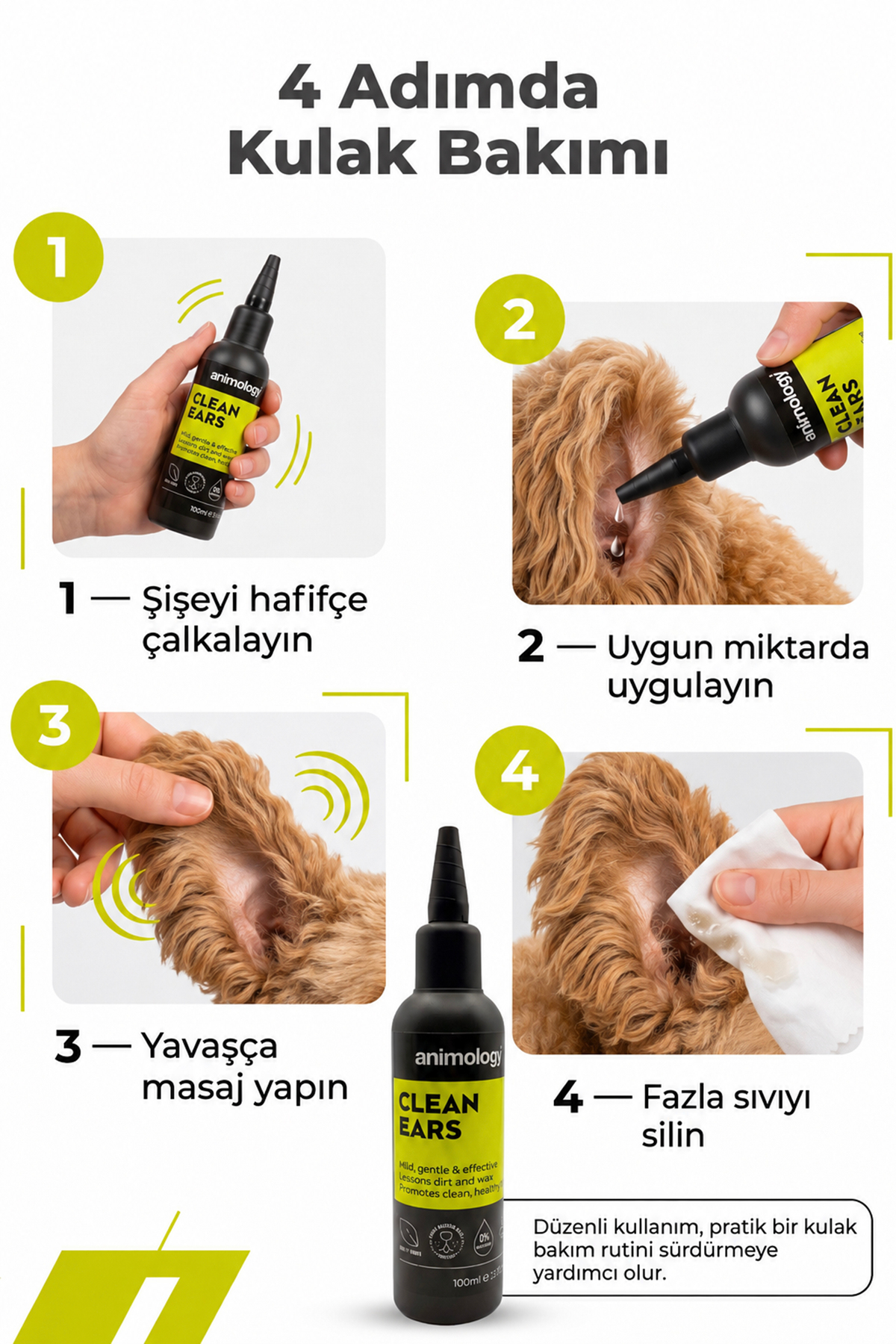 لوسیون پاک‌کننده گوش سگ و گربه انیمولوژی Animology Clean Ears، ۱۰۰ میلی‌لیتر