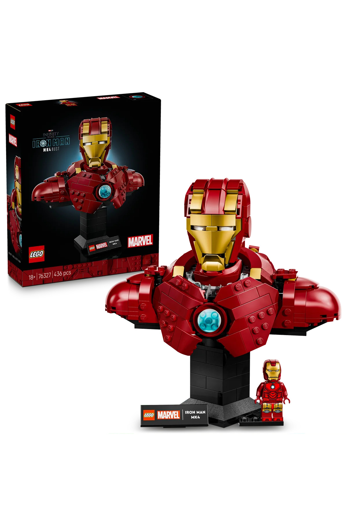 لگو و اسباب بازی های ساخت محور ® ǀ MARVEL IRON MAN MK4 BUST 76327 ست ساختمان مدل کلکسیونی برای بزرگسالان 436P اورجینال LEGO