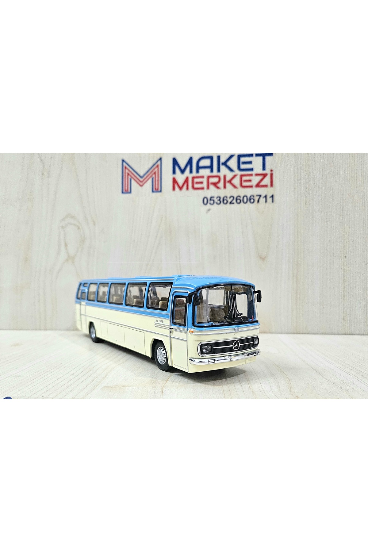 مدل خودرو اتوبوس مرسدس بنز O302 فلزی آبی 25 سانتی متری 1 43 اورجینال Maket