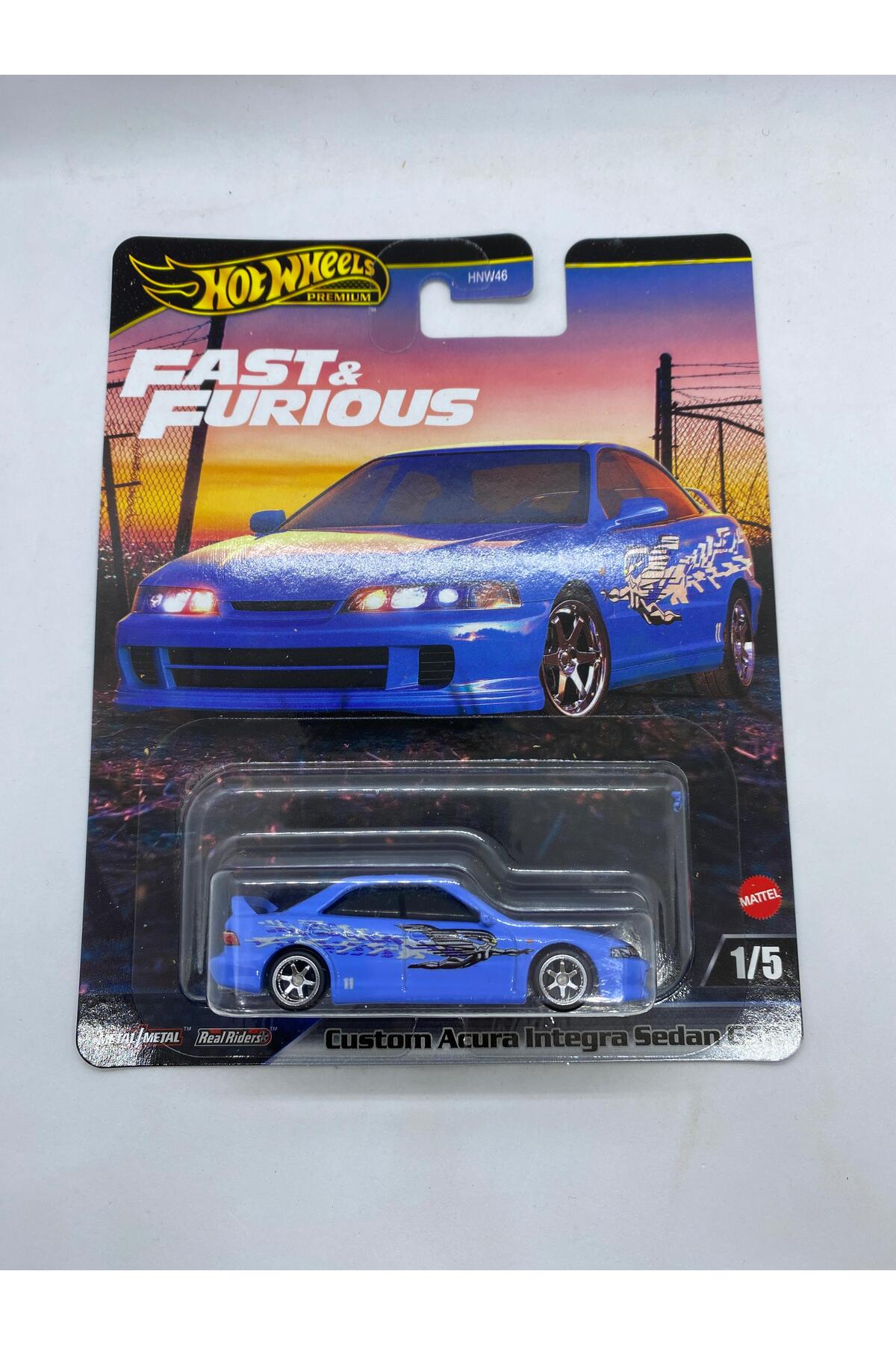 ماشین اسباب بازی PREMIUM سفارشی یکپارچه سدان GSR آبی سریع و خشمگین هات ویلز اورجینال HOT WHEELS
