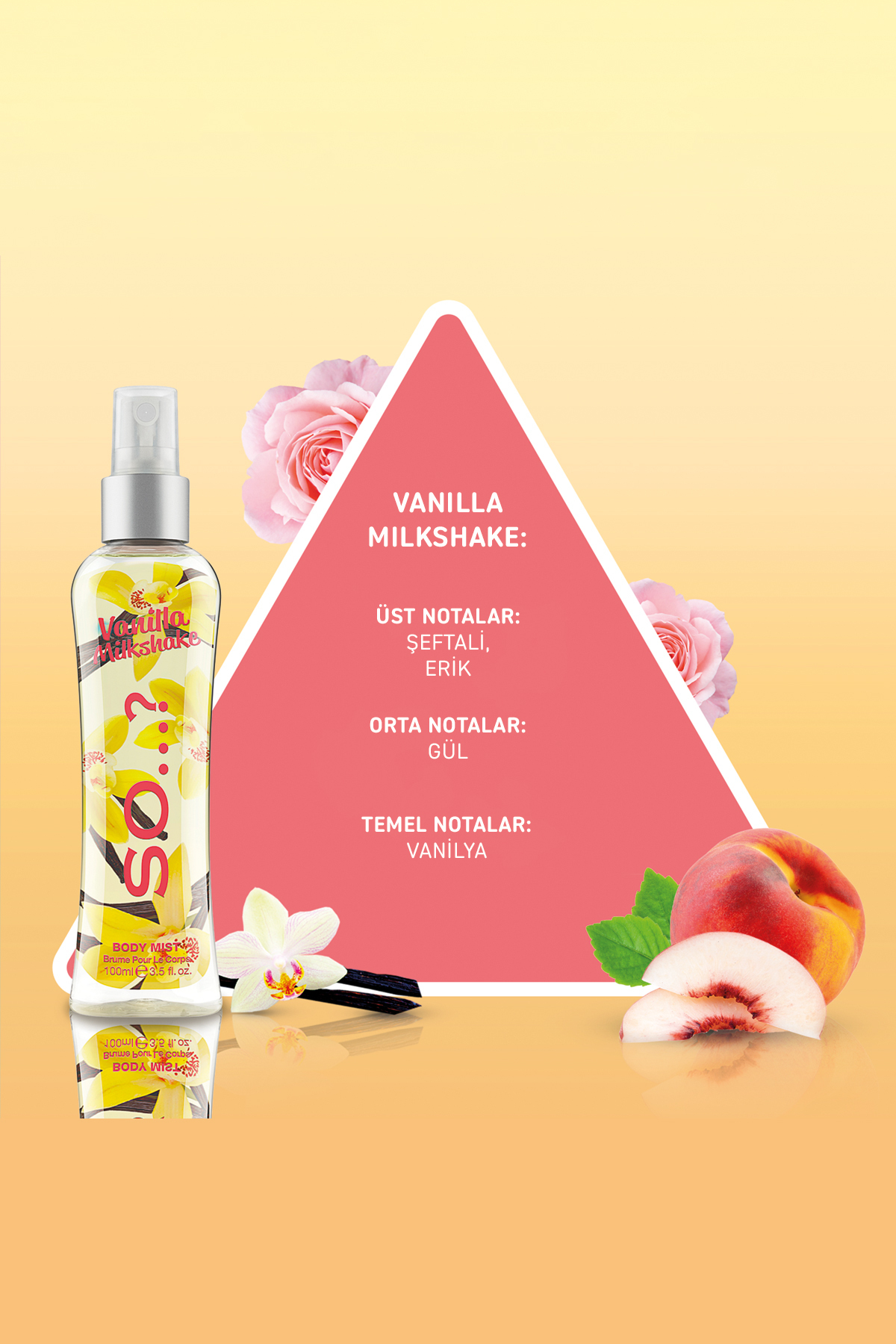 اسپری بدن وانیل میلک شیک 100 میلی لیتر مناسب برای خانم‌ها So Fragrance