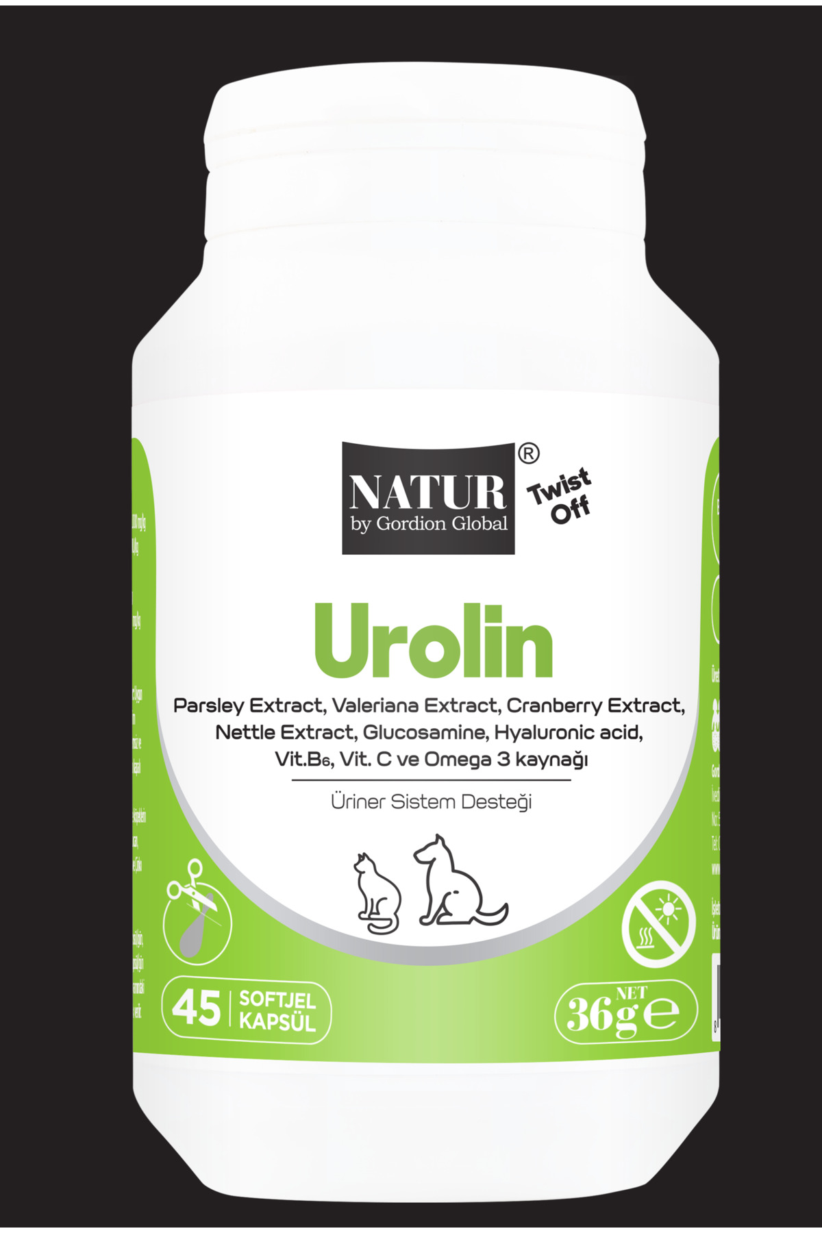 قرص مکمل حمایت از سلامت مجاری ادراری گربه و سگ ناتور بای گوردیون گلوبال Natur by Gordion Global Urolin