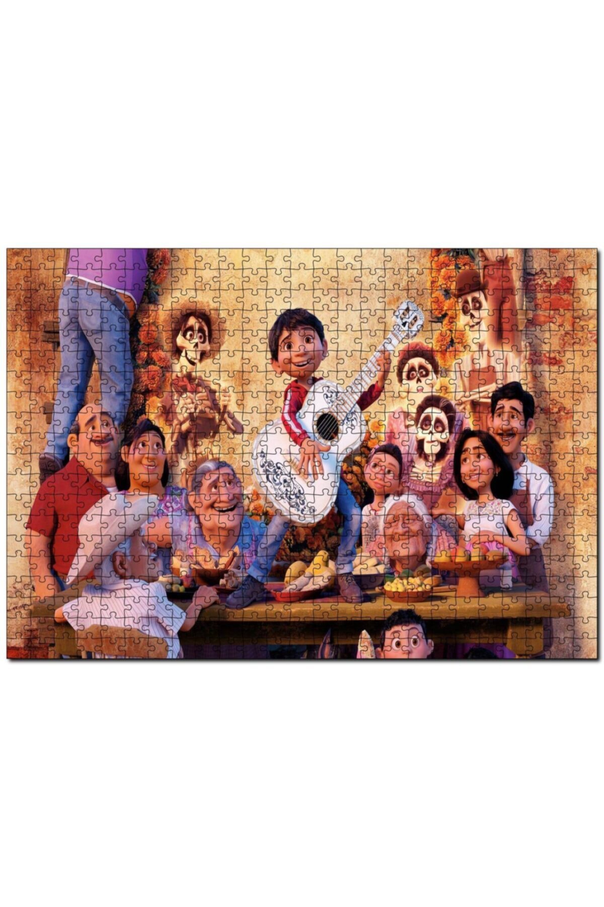 پازل COCO PIXAR روی میز گیتار می نوازد 1000 تکه اره منبت کاری مویی ام دی اف چوب Cakapuzzle