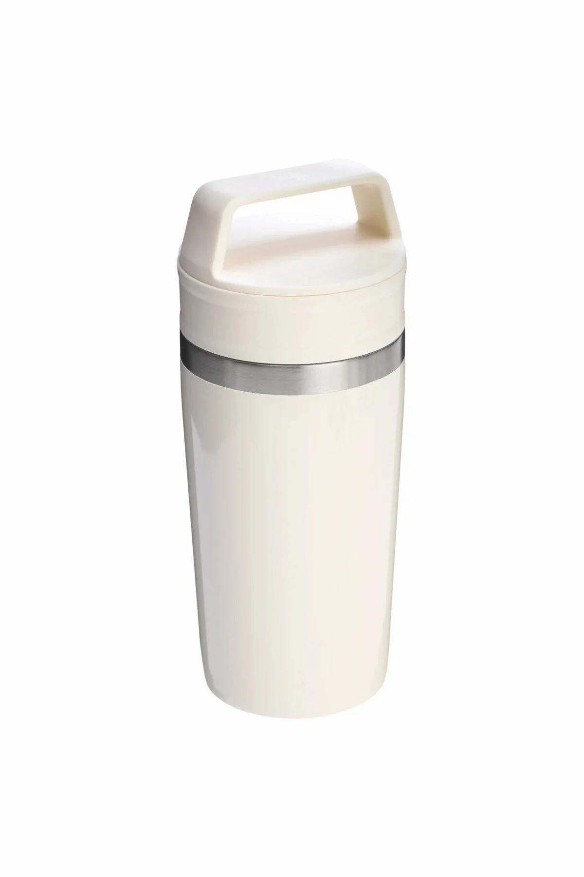 فلاسک لیوان مسافرتی CAFÉ TO GO 0.35 لیتر قمقمه کرم براق 12 اونس اورجینال Stanley