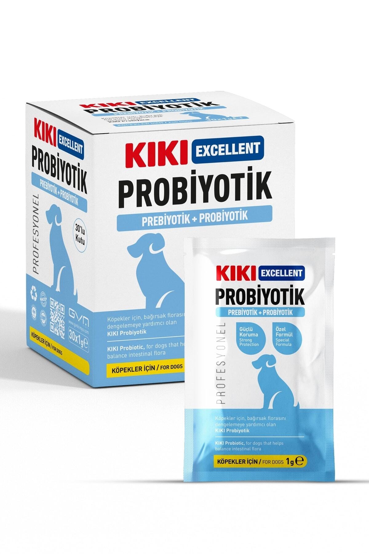 ساشه پروبیوتیک و پری‌بیوتیک سگ کیکی اکسلنت Kiki Excellent، ۱ گرم، ۳۰ عدد، KD111B30