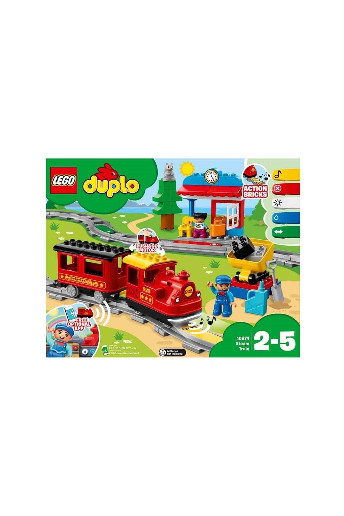 لگو و اسباب بازی های ساخت محور DUPLO TOWN STEAM TRAIN 59 PIECES 10874 اورجینال LEGO