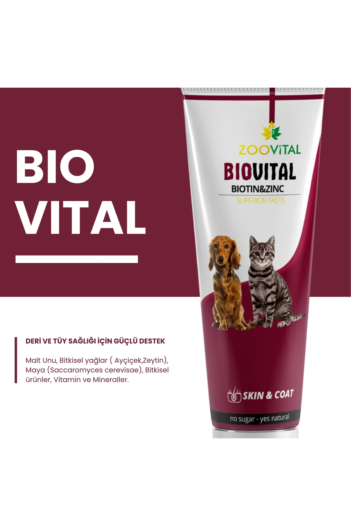 خمیر مراقبت از پوست و موی سگ و گربه زوویتال Zoovital Biovital، ۱۰۰ گرم