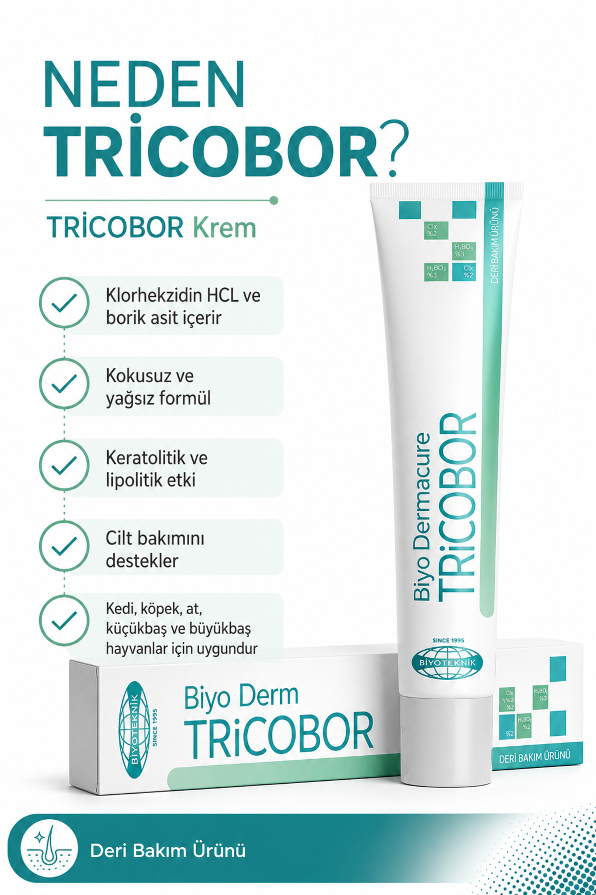 کرم پوستی و قارچ تریکوبور Tricobor برای گربه و سگ، ۸۰ گرم