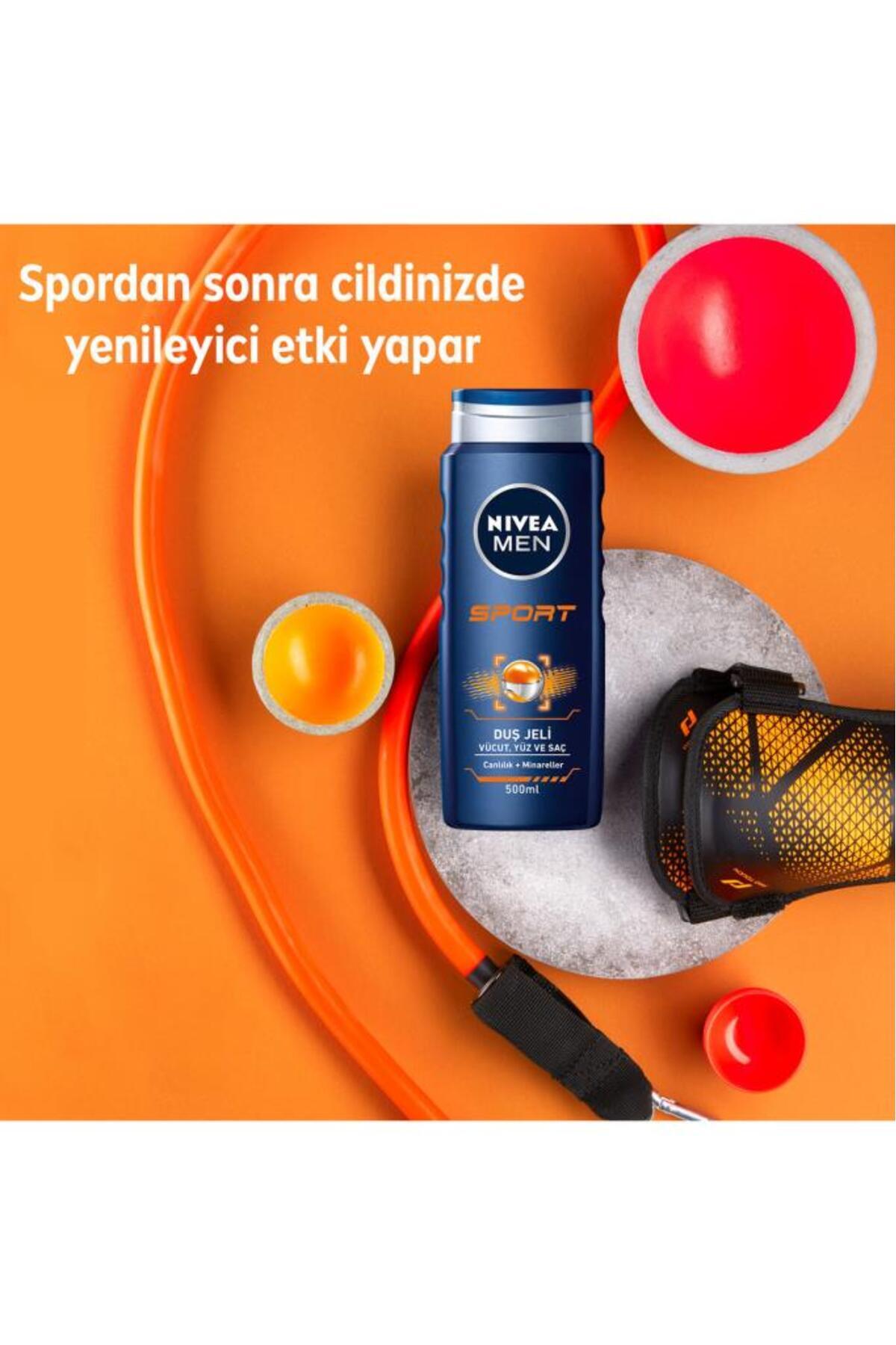 NIVEA شامپو و ژل حمام مردانه با رایحه ورزشی 24 ساعته