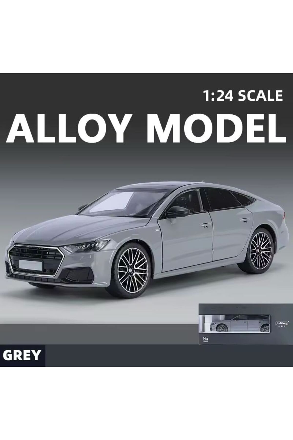 مدل خودرو کاپوت صندوق عقب آئودی A7 DIECAST ماشین درهای خاکستری کلکسیونی اسپرت را باز می کند اورجینال scntoys