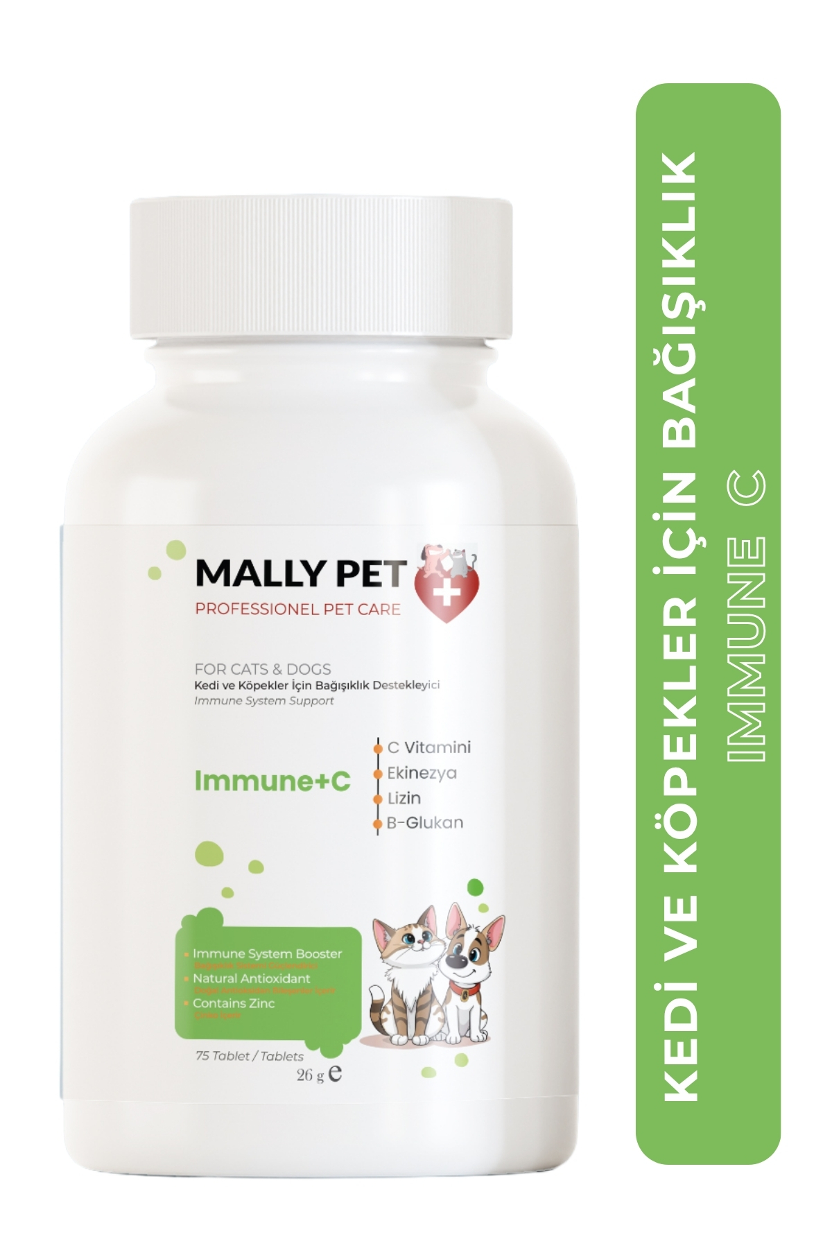 مجموعه قرص گلوکزامین و ویتامین برای گربه و سگ، مالی پت پروفشنل پت کر MALLY PET PROFESSIONEL PET CARE؛ MoveG + Immune+C