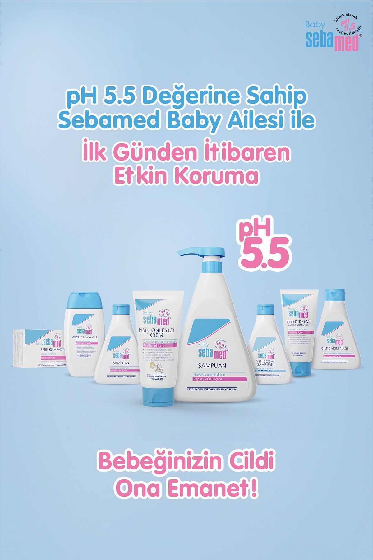 ست مراقبت کودک مجموعه حمام فیبر پنبه صورتی Sebamed