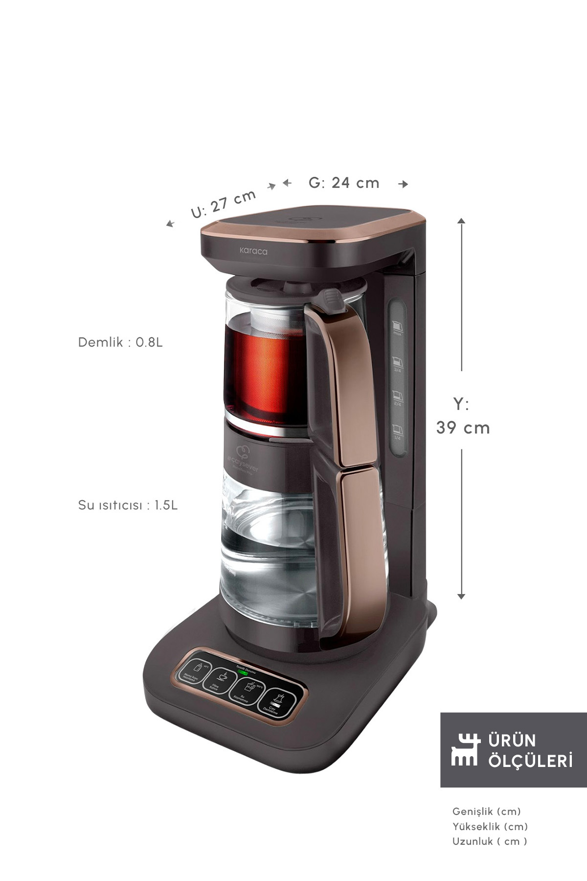 چای ساز TEA LOVER ROBOTEA PRO CONNECT 4 IN 1 TAKING GLASS MACHINE WALNUT BROWN اورجینال Karaca