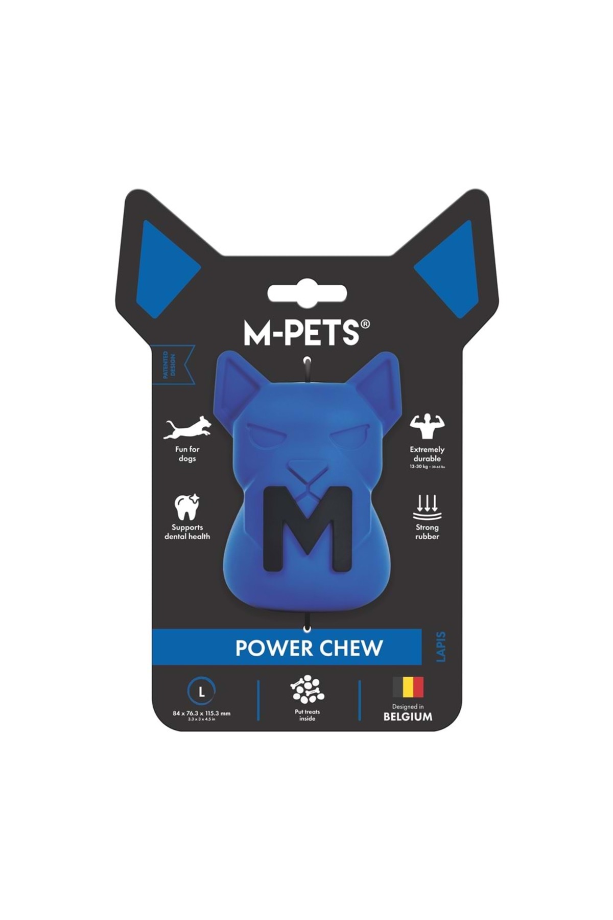 اسباب‌بازی تشویقی لاستیکی سگ ام‌پتس M-PETS Power Chew Lapis، آبی، سایز L