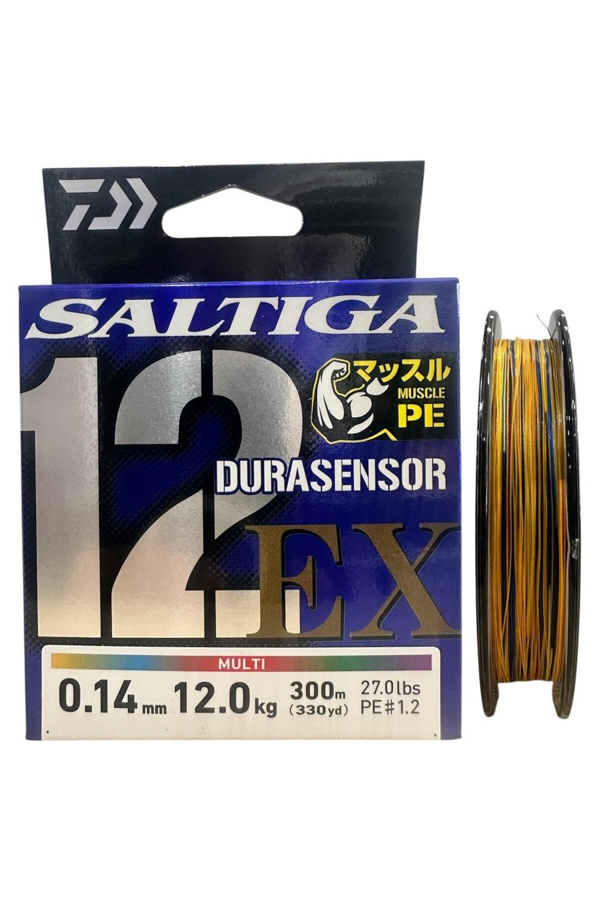 نخ ماهیگیری بافته‌شده ۱۲ رشته‌ای دایوا Daiwa Saltiga Dura 1.2PE، قطر ۰٫۱۴ میلی‌متر، طول ۳۰۰ متر، چندرنگ