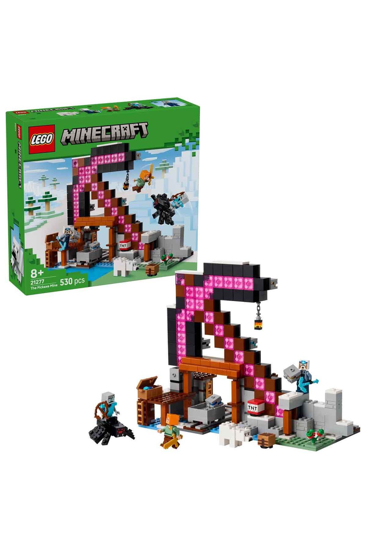 لگو و اسباب بازی های ساخت محور MINECRAFT PICKAXE MINE 21277 با موضوع ویدیویی تزئینی برای کودکان 8 سال به بالا اورجینال LEGO