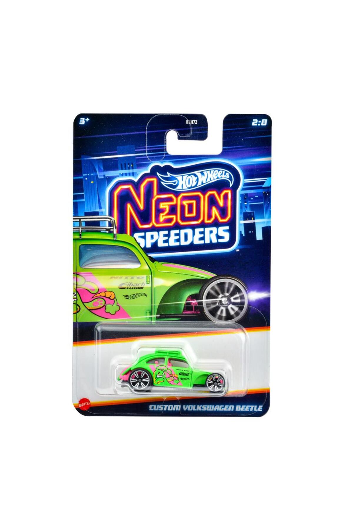 ماشین اسباب بازی نئون ریسرز HLH72 CUSTOM VOLKSWAGEN BEETLE JBY93 از ترکیه HOT WHEELS