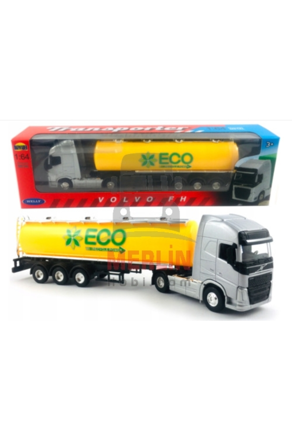 مدل خودرو 1 64 VOLVO FH4 4X2 AND TANKER TRAILER WELLY TRUCK TOW اورجینال WELLY