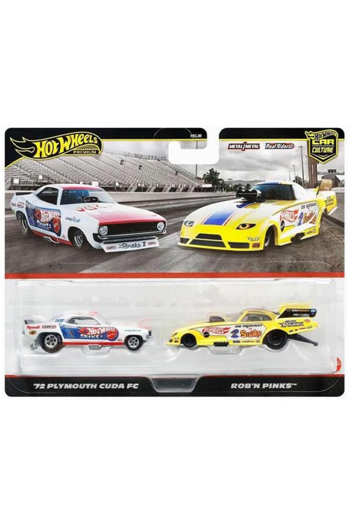 ماشین اسباب بازی مجموعه 2 نفره CAR CULTURE '72 PLYMOUTH CUDA FC & ROB'N PINKS PREMIUM DIECAST HOT WHEELS