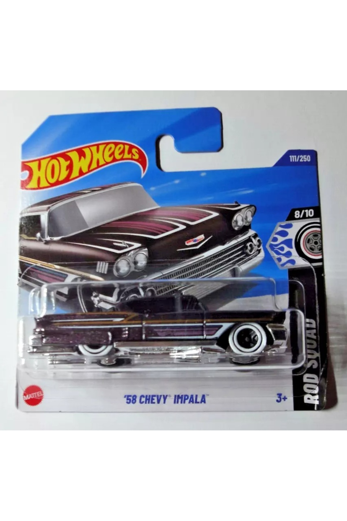 ماشین اسباب بازی '58 CHEVY IMPALA 2025 ROD SQUAD SERIES 1:64 CLASSIC MODEL CAR 8 10 هات ویلز اورجینال HOT WHEELS