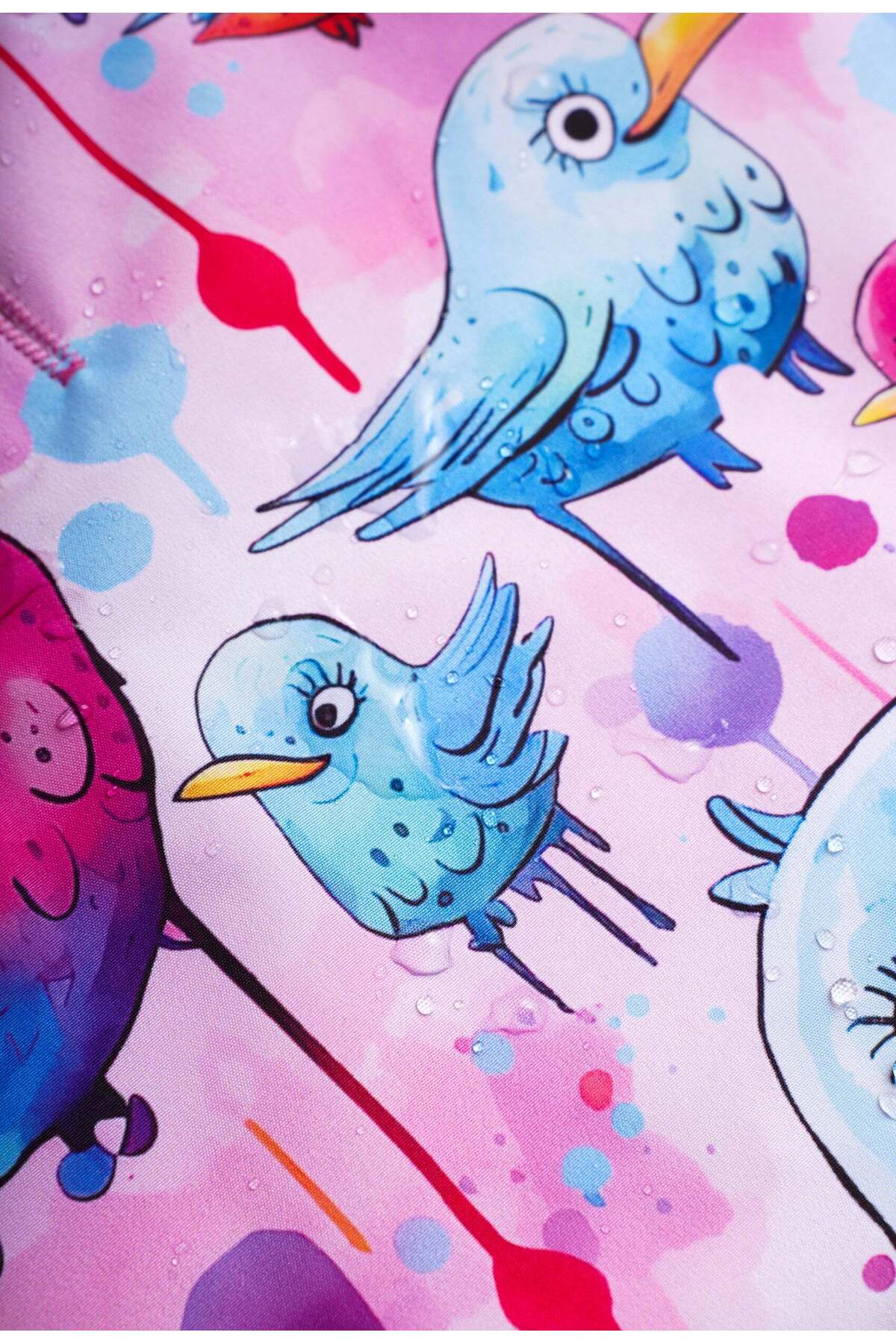 بارانی سگ فورامور fouramour مدل URCB16020، طرح Crazy Birds، صورتی