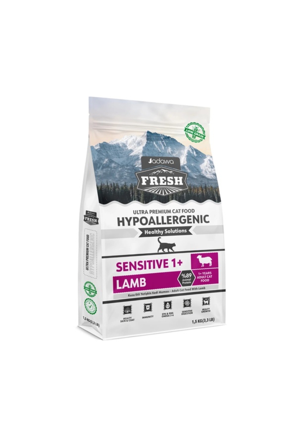 غذای خشک گربه بالغ حساس با بره Fresh Ultra Premium Hypoallergenic، ۱٫۵ کیلوگرم جاداوا Jadawa 1,5 KG