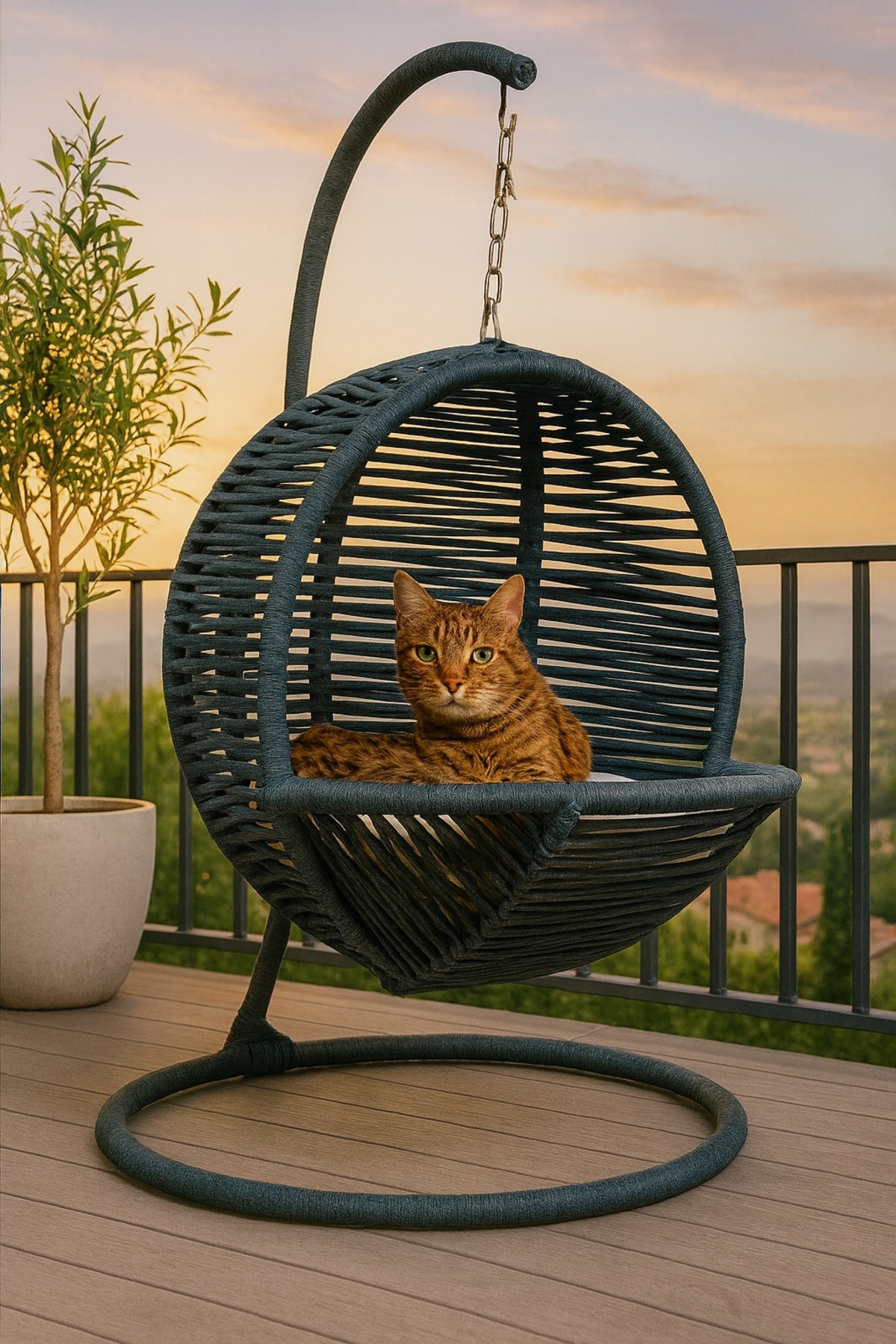 تاب و تخت گربه تکنور Teknor مدل Kedi2، مشکی، با بست نصب