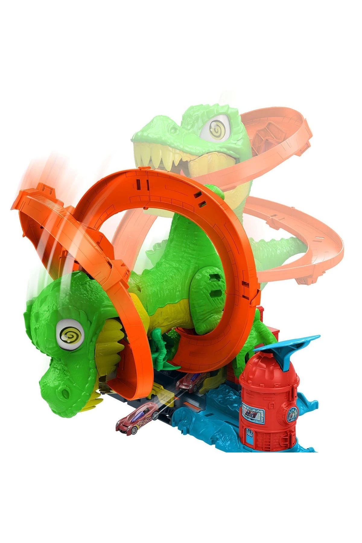 ماشین اسباب بازی JBM73 HOT WHEELS T REX و FIREFIGHTER STATION SET هات ویلز اورجینال HOT WHEELS