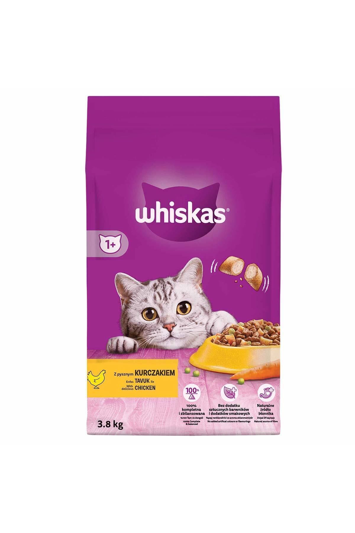 غذای خشک گربه بالغ ویسکاس Whiskas با طعم مرغ و سبزیجات، ۳٫۸ کیلوگرم 3.8 Kg