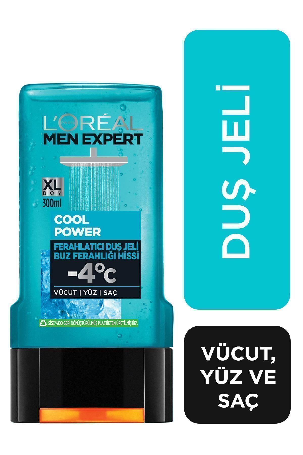 L'Oreal Paris Men Expert ژل حمام تازه‌کننده قدرت‌بخش خنک کننده 300 میلی‌لیتر