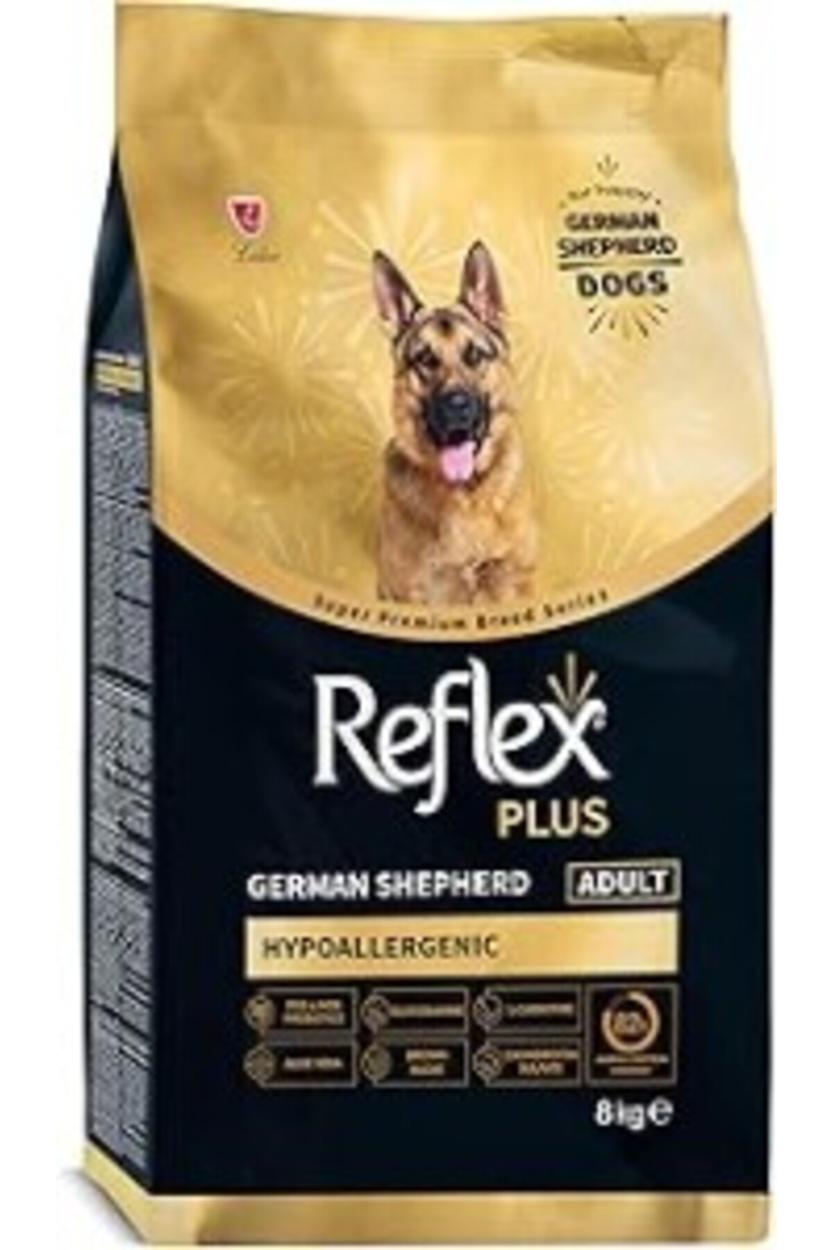 غذای خشک سگ بالغ ژرمن شپرد رفلکس Reflex Plus، هیپوآلرژنیک با طعم مرغ 8 kg
