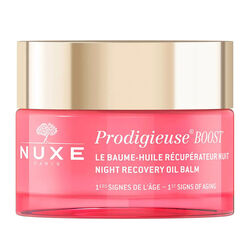 بالم روغنی شب نوکس Nuxe مدل Creme Prodigieuse Boost Huile Recuperateur Nuit حاوی گل همیشه‌بهار و یاس ۵۰ میلی‌لیتر