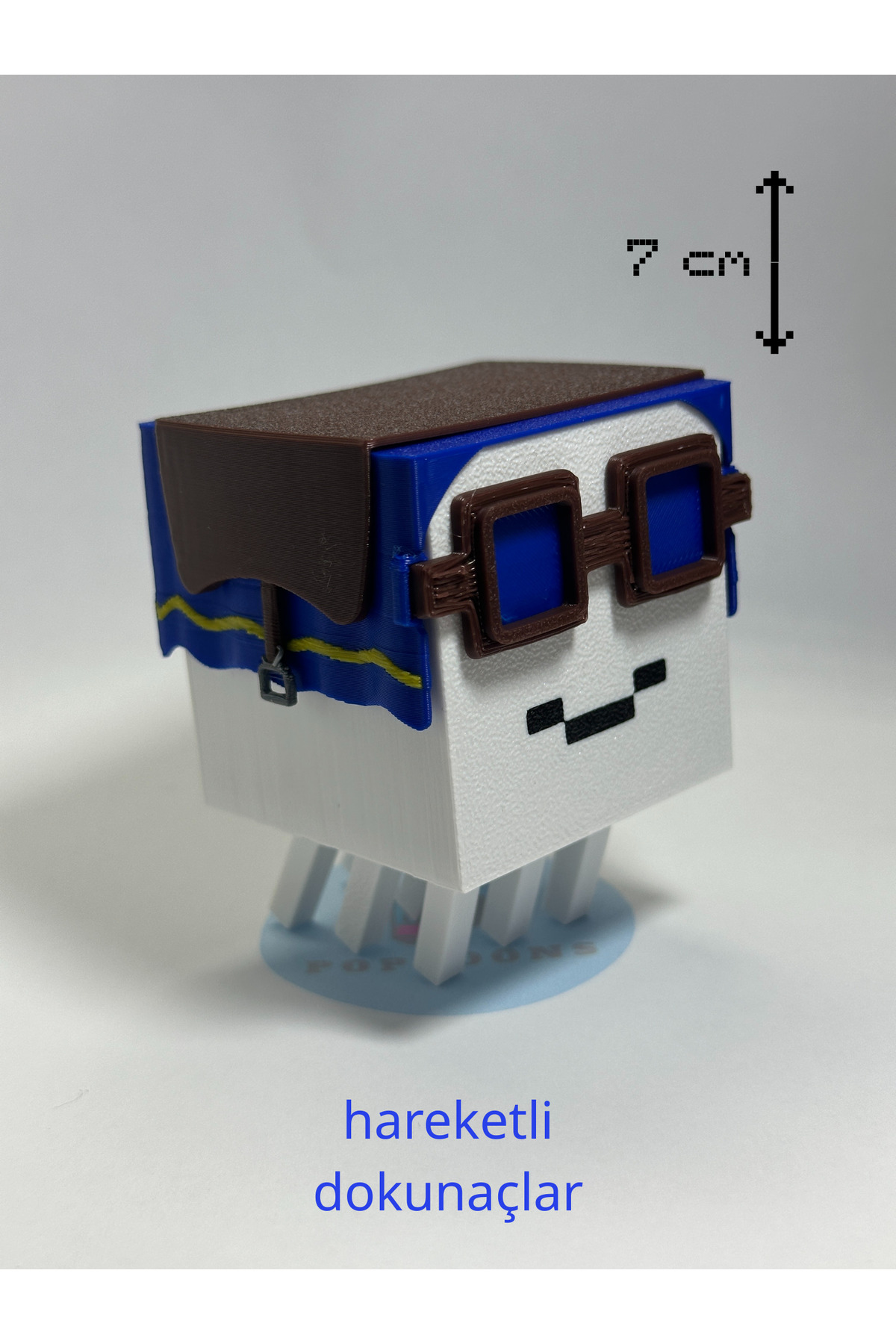 اسباب بازی های فیگور شخصیت غم انگیز شی تزئینی MINECRAFT با شاخک متحرک 7 سانتی متر poptoons