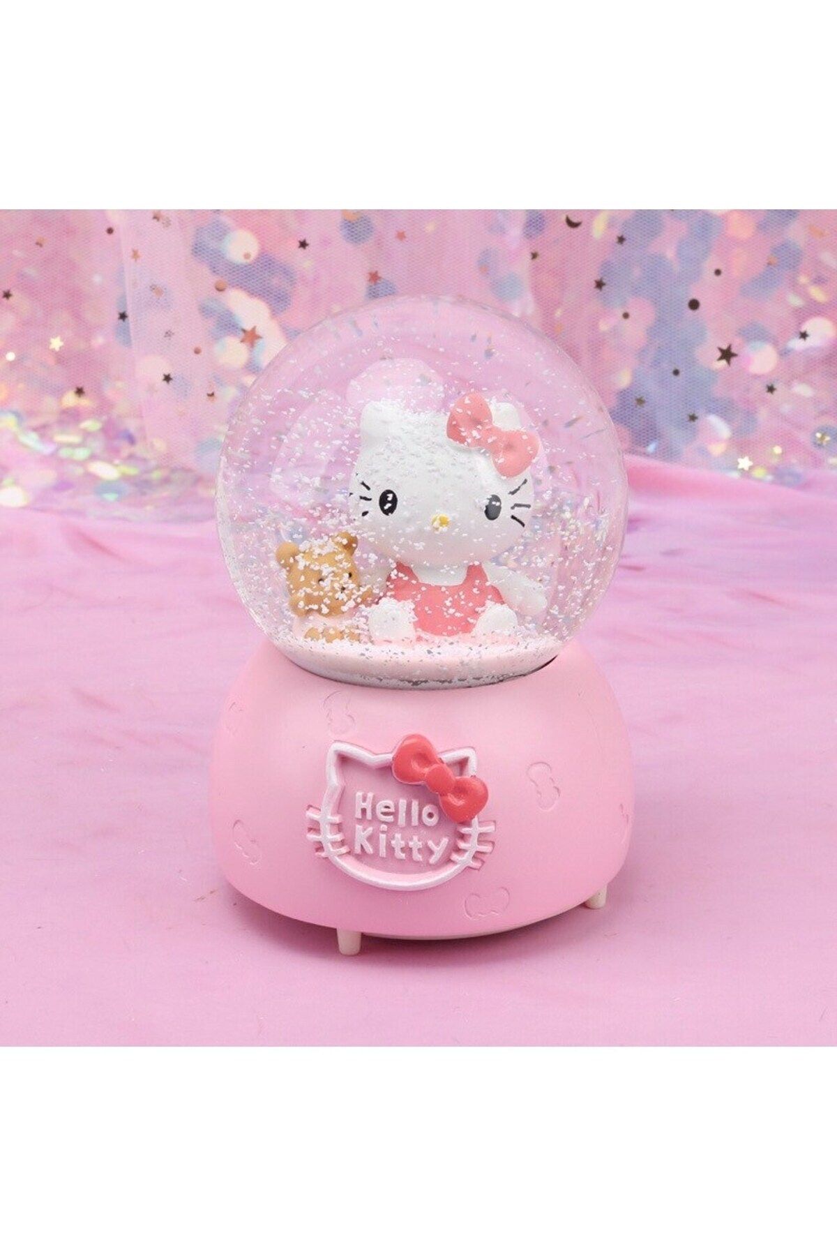 گوی برفی HELLO LIGHTED MUSICAL SNOW GLOBE با سایز بزرگ اسپری شده از ترکیه Genel Markalar