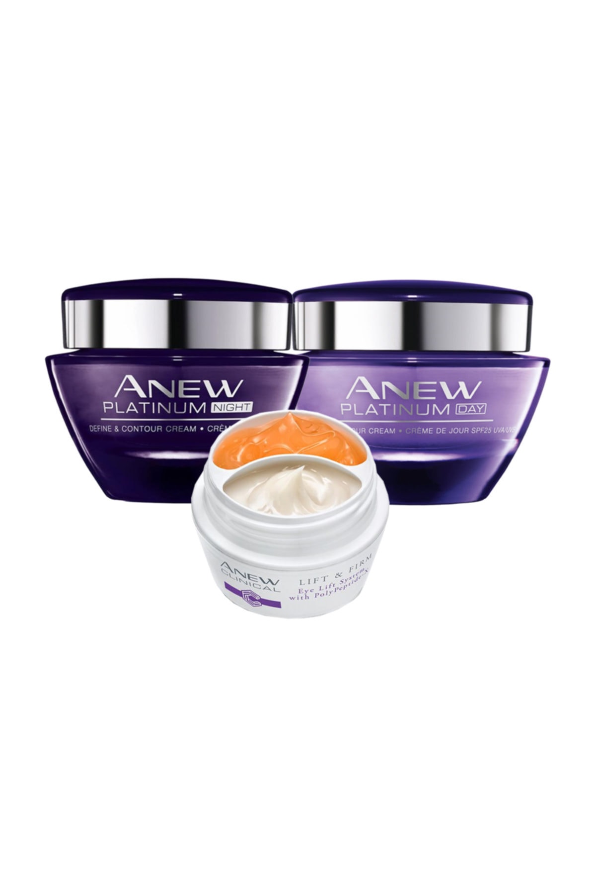 Avon مجموعه مراقبت شبانه و روزانه و تصحیح چشم پلاتینوم Anew برای بالای ۵۵ ساله